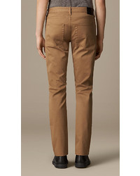 Burberry Straight Fit Stretch Cotton Trousers