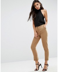 Asos The Slim Tailored Cigarette Pants With Belt