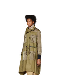 Chloé Beige And Green Fishtail Parka