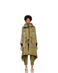 Chloé Beige And Green Fishtail Parka