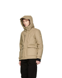 Woolrich Beige Down Tech Wool Mountain Jacket