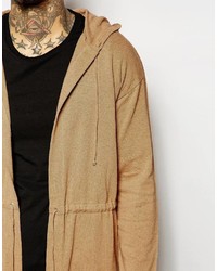 Asos Brand Longline Knitted Parka In Camel