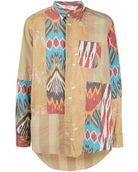 Engineered Garments Patchwork Stripe Longline Shirt