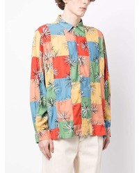 Bode Patchwork Style Long Sleeve Shirt