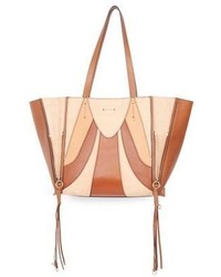 Chloé Chloe Milo Patchwork Suede Leather Tote