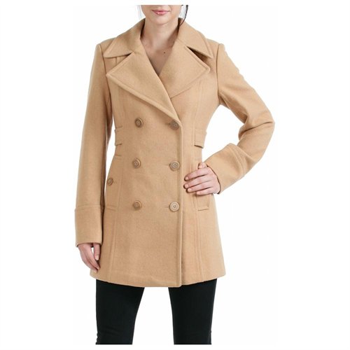 BGSD Empire Seamed Wool Blend Pea Coat, $99 | buy.com | Lookastic