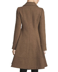 Nanette Lepore Grace Studded Zip Front Wool Pea Coat