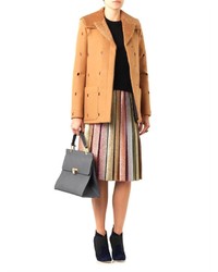 Marco De Vincenzo Perforated Felted Wool Pea Coat