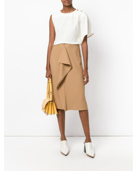 Marni Asymmetric Frill Pencil Skirt
