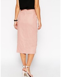Asos Collection Linen Split Front Pencil Skirt