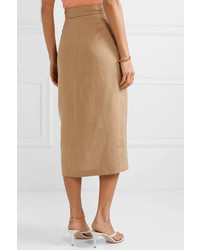 Reformation Florence Linen Wrap Midi Skirt