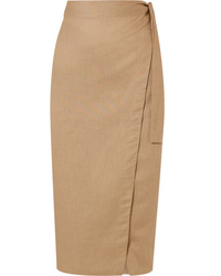 Reformation Florence Linen Wrap Midi Skirt