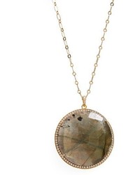 Susan Hanover Large Semiprecious Stone Pendant Necklace