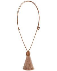 Akris Leather Tassel Pendant Necklace