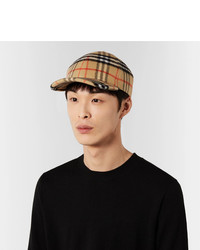 Burberry Checked Brushed Wool Baseball Cap