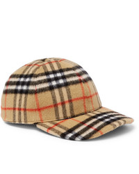 Burberry Checked Brushed Wool Baseball Cap