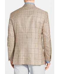 Peter Millar Flynn Classic Fit Plaid Wool Silk Sport Coat