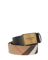 Burberry 35mm House Check Canvas Leather Belt