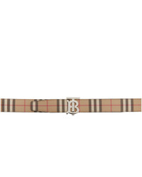 Burberry Beige Vintage Check E Canvas Monogram Tb Belt