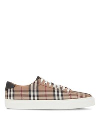 Burberry Vintage Check Leather Trim Sneakers