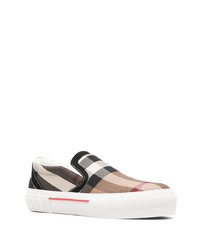 Burberry Checked Slip On Sneakers