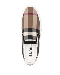 Burberry Checked Slip On Sneakers