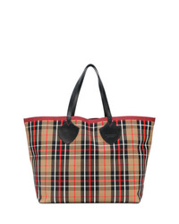 Burberry The Giant Reversible Tote In Tartan Cotton