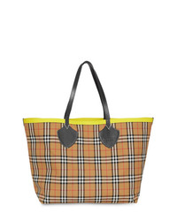 Burberry The Giant Reversible Tote In Vintage Check And Leather
