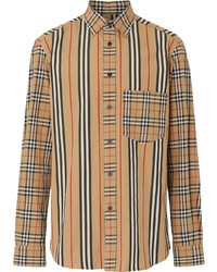 Burberry Classic Fit Patchwork Cotton Poplin Shirt