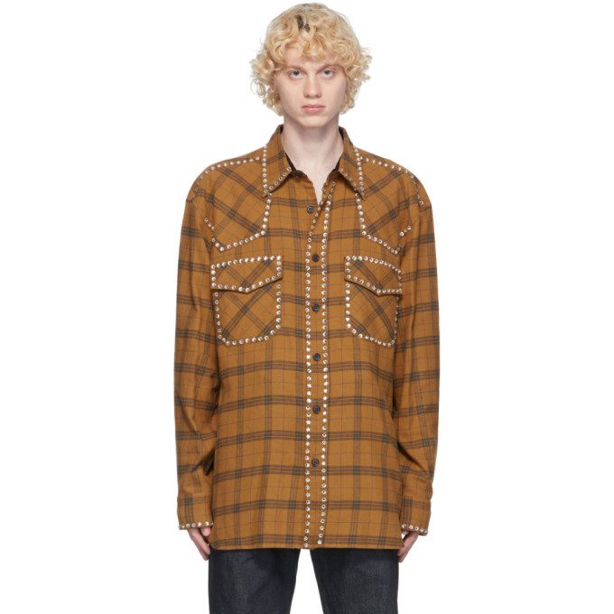 Dries Van Noten Tan Flannel Shirt, $768 | SSENSE | Lookastic