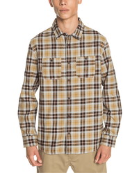 Quiksilver Twisted Tubes Regular Fit Plaid Button Up Flannel Shirt
