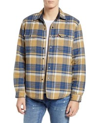 Tan Plaid Flannel Shirt Jacket