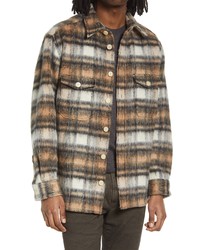 AllSaints Nuevo Plaid Flannel Button Up Overshirt In Off White At Nordstrom