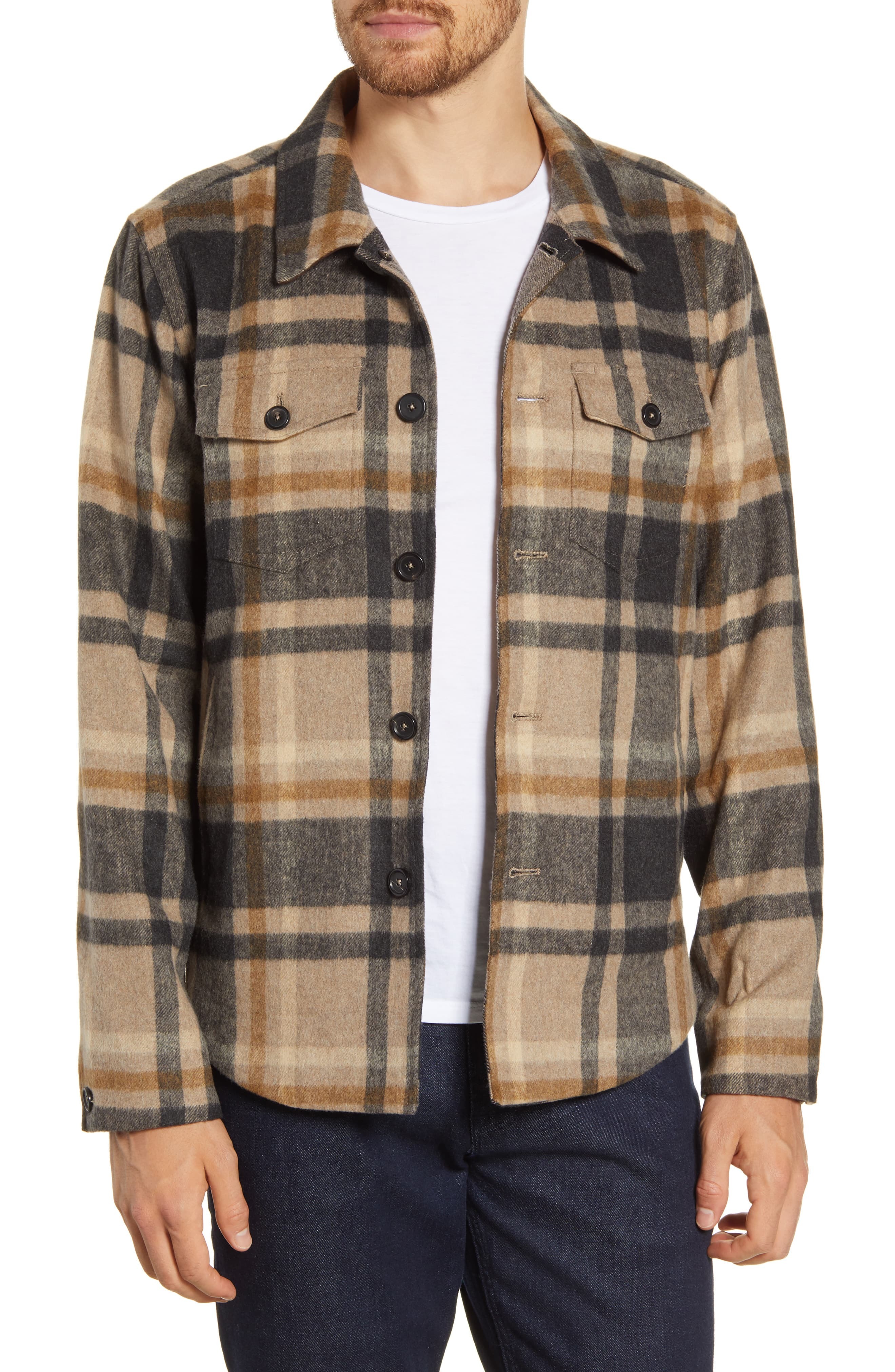 Billy Reid Standard Fit Plaid Button Up Flannel Shirt Jacket, $595 ...