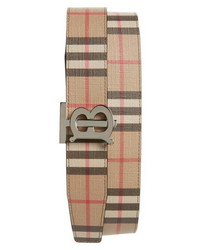 Burberry Tb Monogram Vintage Check Reversible Belt