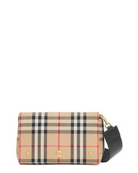 Burberry Note Vintage Check Leather Crossbody Bag