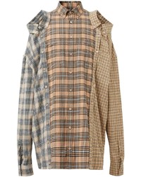 Burberry Contrast Check Flannel Reconstructed Shirt