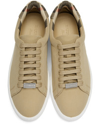 Burberry Taupe Westford Check Sneakers
