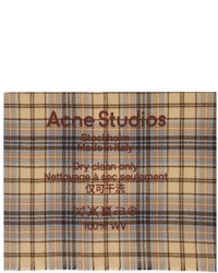 Acne Studios Beige Brown Wool Tartan Scarf