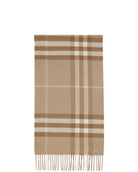 Burberry Taupe Cashmere Giant Check Scarf