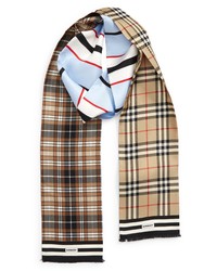 Burberry Vintage Check Stripe Silk Twill Scarf In Archive Beige At Nordstrom