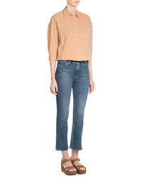 MiH Jeans M I H Cotton Blend Check Button Down