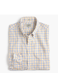 J.Crew Slim Secret Wash Shirt In Yellow And Blue Check