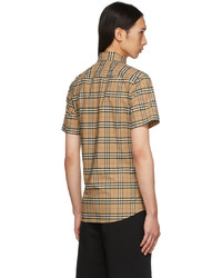 Burberry Beige Small Scale Check Shirt