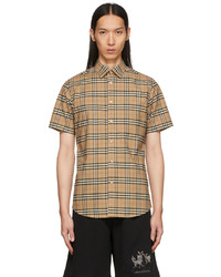 Burberry Beige Small Scale Check Shirt