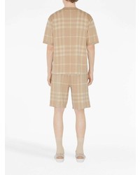 Burberry Plaid Pattern Wool Silk T Shirt