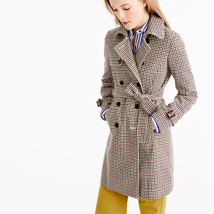 J.Crew Icon Trench Coat In Plaid Italian Wool, $350 | J.Crew | Lookastic