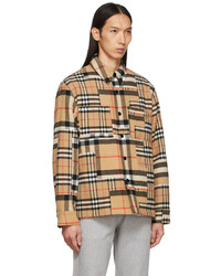 Burberry Beige Check Patchwork Over Shirt