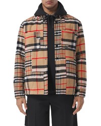 Burberry Offton Patchwork Check Wool Flannel Overshirt In Archive Beige Ip Chk At Nordstrom