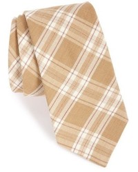 Tan Plaid Wool Tie